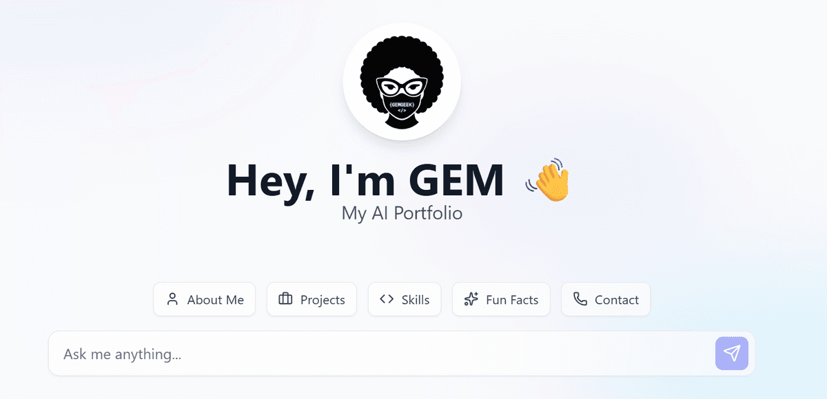 GEM's AI Portfolio Chatbot
